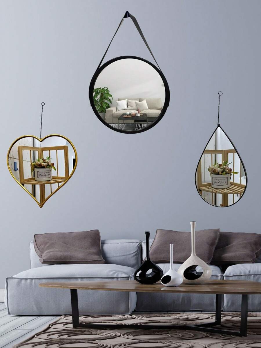 Wall Mounted Mirrors - 圓形-黑色 - 查看 1