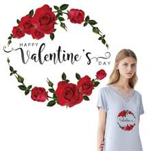 1pc Xoxo Heart Couple's Clothing Personalized Customized Pattern Heat Transfer Sticker For Cartoon, Animal And Text Design, Water Resistant, Suitable For Household Ironing - C3 - View 1