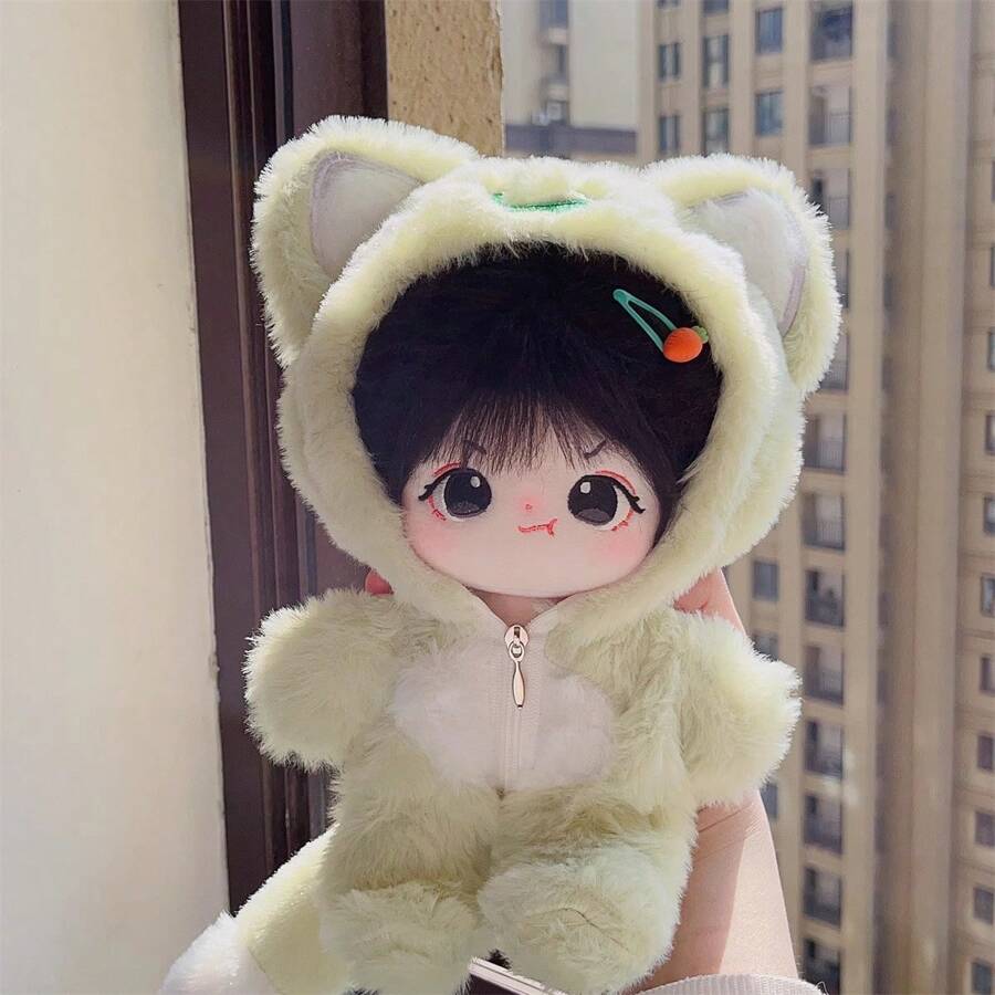 20cm公共貓裝同性裝扮服飾套裝，適用於女孩生日禮物，不包括毛絨玩具 - 綠色 - 查看 1