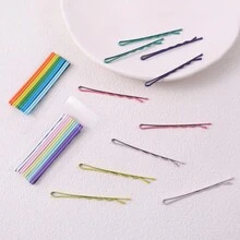 Multicolor One-Shaped Candy Colored Simple Hair Clip Hair Accessory For Short Hair - Spring Color - View 1