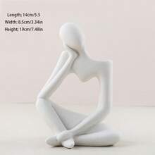 1個北歐風格創意花瓶裝飾抽象藝術ins家居客廳電視櫃桌上裝飾品,適合花藝佈置 - 白色 - 查看 2