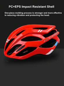 1pc Bicycle Mountain Bike Helmet With Pc+Eps Material Integrated Molding Cycling Equipment - Red - View 2