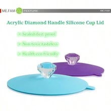 各 1 件 綠玫瑰橙 3 合 1 彩色矽膠壓克力鑽石馬克杯蓋通用 11 厘米吸水密封防塵杯蓋熱茶咖啡杯蓋 - 米色 - 查看 5