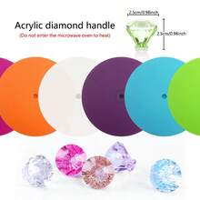 各 1 件 綠玫瑰橙 3 合 1 彩色矽膠壓克力鑽石馬克杯蓋通用 11 厘米吸水密封防塵杯蓋熱茶咖啡杯蓋 - 米色 - 查看 7