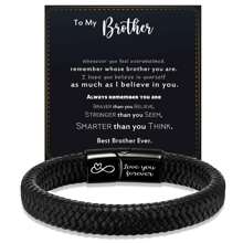 Inspirational Leather Braided Bracelet, Gift From Dad & Mom, Remember You Are Brave, Adjustable, Suitable For Teenage Boys, Christmas Gift For Son - Black - View 12