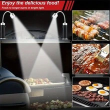 1入燒烤用燈,適用於戶外燒烤,燒烤用磁性led燈,可360度彎曲,具耐候性的燒烤配件 - 黑色 - 查看 6