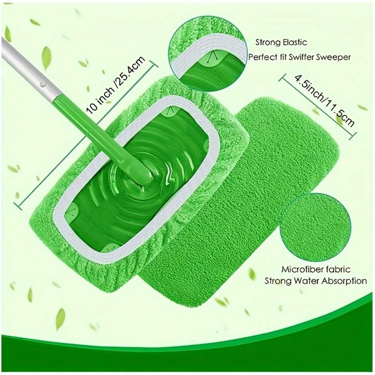 1/2/4/6 Pcs, Mop Replacement Pads, Flat Mop Cloths, Washable Durable