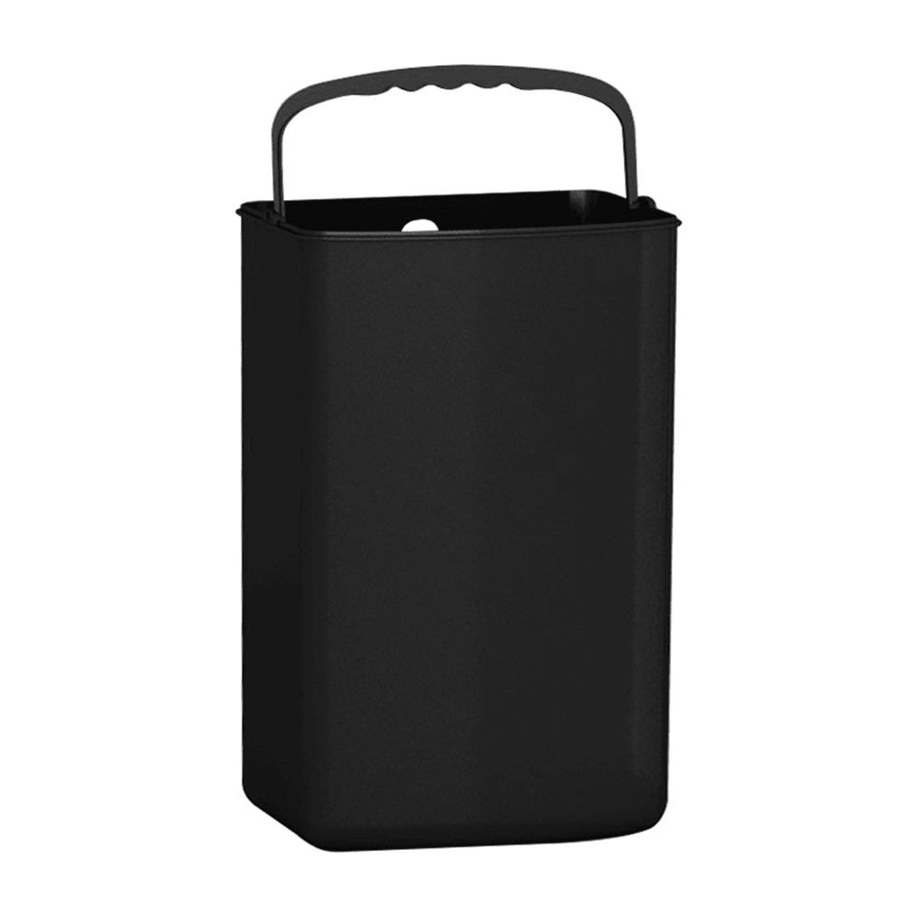 Cubo De Basura Sin Tapa De 30 Litros - Plástico Resistente, Fácil De Limpiar, Para Cocina, Oficina, Baño (Negro)