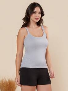 Women Tank Tops & Camis - 灰色 - 查看 3