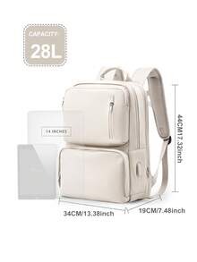 Floless 女性旅行筆電背包,28l可擴展旅行背包,商務電腦包手提包時尚旅行工作背包,航空公司批准攜帶旅行背包週末背包適合16英寸筆記本電腦,大型過夜行李背包休閒旅行必備品,女性男性禮物 - 米色 - 查看 5