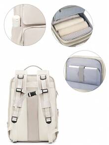 Floless 女性旅行筆電背包,28l可擴展旅行背包,商務電腦包手提包時尚旅行工作背包,航空公司批准攜帶旅行背包週末背包適合16英寸筆記本電腦,大型過夜行李背包休閒旅行必備品,女性男性禮物 - 米色 - 查看 11