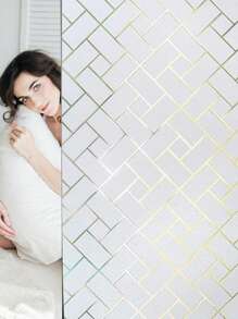 1 卷多种尺寸和款式可选 3D 磨砂窗膜遮阳隔热玻璃乙烯基色调适用于办公室仓库和客厅卧室厨房浴室滑动玻璃门、圣诞节和其他节日装饰 - 灰色 - 查看 2