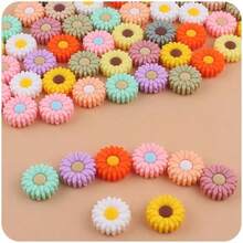 1pc New Design Silicone Daisy Bead For Children's Art And Crafts, Diy Jewelry Making Supplies - Coral Pink - View 3