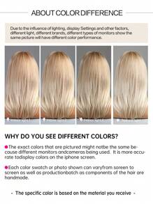 Blond Mid-Length Straight Hair Wig With Fringe Synthetic Wig For Women Chic All Matched With Heat-Resistant Natural Hair For Everyday Cosplay Party - 金色 - 查看 8