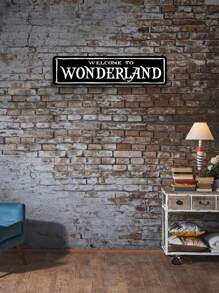 1pc Add A Spooky Touch To Your Home With This Welcome To Wonderland Gothic Decor Sign! - Multicolor - View 5