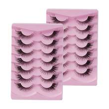 7對/組a26斜切隱形幹蒟蒻假睫毛,自然濃密,適用於睫毛移植和3d眼妝 - 濃密款 - 查看 2