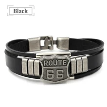 1pc Fashion Alloy & Leather Men's Bracelet, With Number '66' Feature, For Daily Wear - Brown - View 7