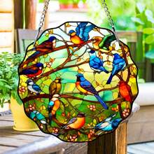 1入組鳥紋園藝陽光拼貼裝飾,壓克力陽光拼貼牆,窗,庭園,樹上裝飾品,室內外皆可使用 - 彩色 - 查看 1