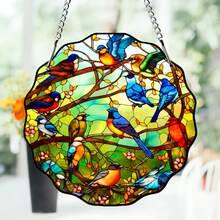 1入組鳥紋園藝陽光拼貼裝飾,壓克力陽光拼貼牆,窗,庭園,樹上裝飾品,室內外皆可使用 - 彩色 - 查看 6