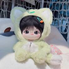 20cm公共貓裝同性裝扮服飾套裝，適用於女孩生日禮物，不包括毛絨玩具 - 綠色 - 查看 4