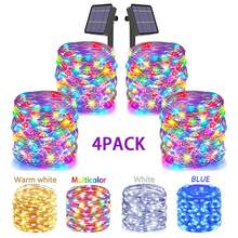 4入組8種模式太陽能燈串防水,用於派對節日裝飾燈 - 白色 - 查看 1