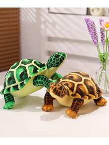 Molutian 30公分/11.81英寸模擬海龜毛絨玩具,海洋時尚大海龜飾品,海洋動物小海龜卡通毛絨玩具,可愛寵物海龜毛絨玩具 - 綠色 - 查看 9