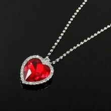 歐美影視周邊「海洋之心」藍寶石時尚簡約鎖骨墜子項鍊 - 項鍊 - 查看 4