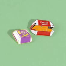 1PC Creative Fried Chicken Hamburger Chips Alloy Brooch - Red - View 7