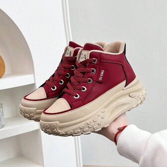 New Style Women's Chunky Sneakers, Sports Running Shoes, Leisure Chunky Platform Shoes For Lady Students