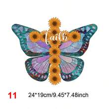 1 件卡通蝴蝶花字母印花熨燙貼紙熱轉印貼紙適用於 Diy 服裝連帽衫 T 卹牛仔褲包 - 11 - 查看 1