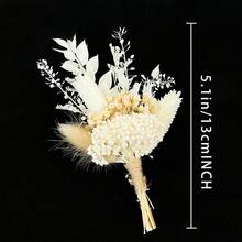 1入組/6入組迷你淺色康乃馨花束，伴娘禮物提議花童禮盒，波西米亞婚禮桌面擺件，小型乾燥禾本科植物花瓶裝飾，微型乾燥花糕點裝飾，手工婚禮卡裝飾 - 6號 紅白色 - 查看 3