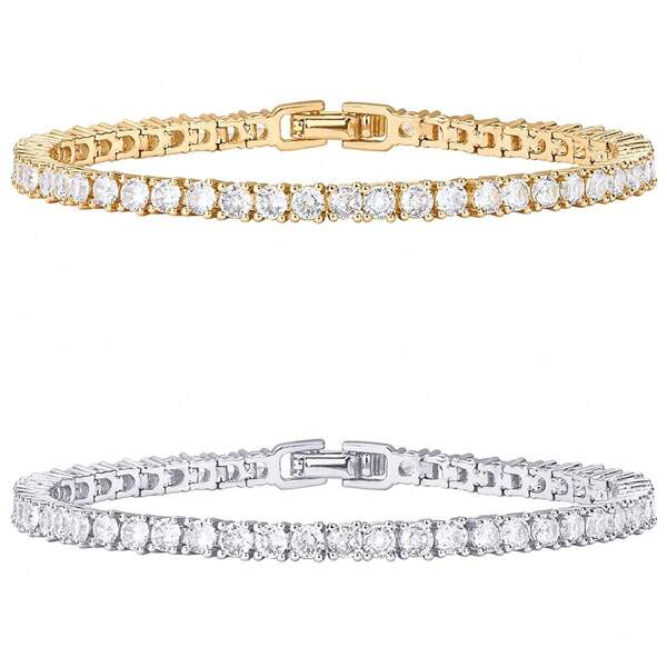 2 pezzi Semplici ed eleganti, completamente intarsiati con micro-inserti di strass