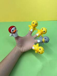 1 Set Children's Educational Plush Finger Puppet Toy, Animal Shaped Hand Glove, Random Color - Multicolor - View 3