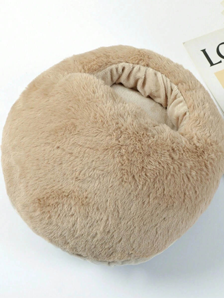 Usb Foot Warmer, Rechargeable, Winter Essential, Plush Foot Warmer - Khaki - View 1