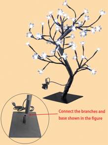 1個45cm創意模擬櫻花樹燈,usb供電,可彎曲的暖黃色氛圍燈,現代房間裝飾 - 黃色 - 查看 10