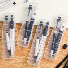 1 Pieza Conjunto De Compás De Examen Simple, Estudiante De Metal Dibujo De Compás Para Material De Oficina De Enseñanza De Matemáticas - Negro - Ver 5