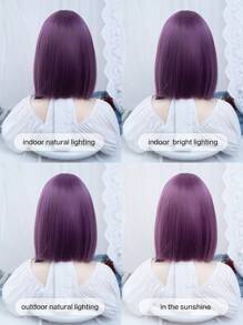 alicegarden 1 件合成耐热多色假发，短直发假发，14 英寸长，由纤维制成，适合日常使用，自然逼真的假发（不包括配件）