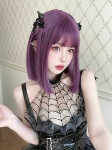 alicegarden 1 件合成耐热多色假发，短直发假发，14 英寸长，由纤维制成，适合日常使用，自然逼真的假发（不包括配件）