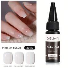 XEIJAYI 1pc 30ml Gel Nail Polish New Pop Protein Color For Winter Christmas Nail Polish Gel Nail Salon - White - View 2