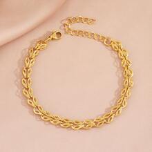 1 件時尚不鏽鋼翼鍊細節手鍊適合女士日常佩戴 - 1件不銹鋼翅膀鏈條手鍊 - 查看 8