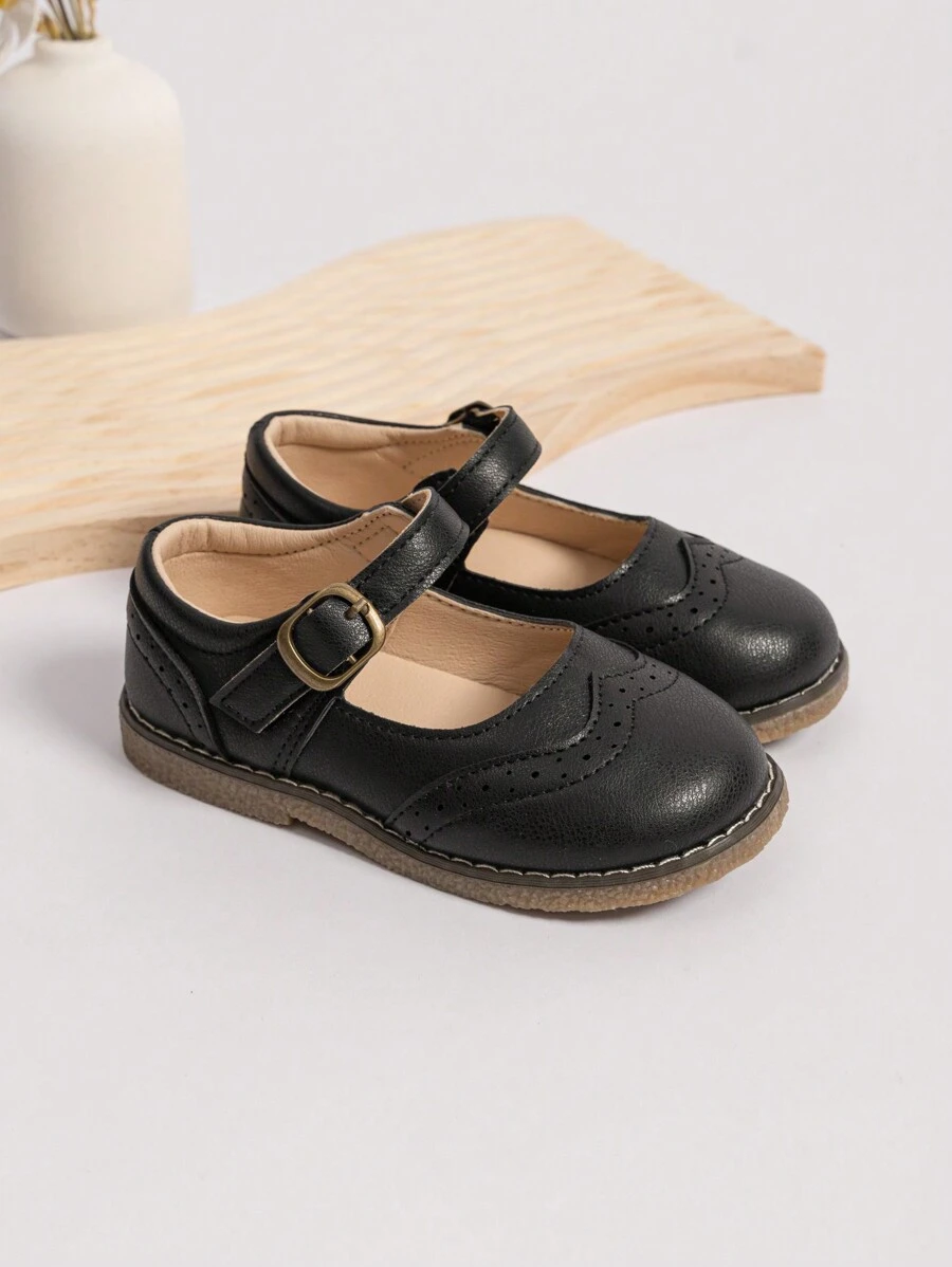 Toddler Girls Mary Jane Dress Shoes Wedding Party Princess Flats School  Loafer Shoe - Black - View 1