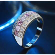 1件時尚永恆戒指,優雅有色人造鋯石,波西米亞風銀飾戒指,適合女性日常佩戴、結婚戒指和訂婚戒指 - 戒指 - 查看 8