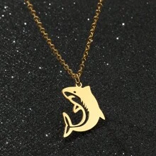 跨境新品鲨鱼项链街头设计个性嘻哈潮流不锈钢吊坠项链 - 項鍊 - 查看 3