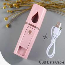 1pc Nano Moisture Spray Water Refill Device Portable USB Charging Moisturizing Water Can Be Sprayed With Alcohol Disinfection - Pink - View 7