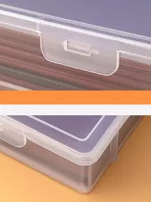 1pc/2pcs Desktop Dust-Proof ID Card & Document Storage Box, A4 File Organizer Box, Suitable For Storing Household Registration Book, Important Certificates, Moisture-Proof Document Folder - Clear - View 7