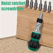 1pc Screwdriver Set, Multi-Angle And Magnetic Ratchet With Extendable Shaft, Suitable For Small Spaces And Various Repairs Such As Home Decor, Equipment Maintenance, Automotive, Machine Repair, Construction Sites, Also Known As Plum Screwdriver, Flathead Screwdriver, Phillips Screwdriver, Torx Screwdriver, Telescopic Ratchet Screwdriver, Everyday Repair Tool - Green - View 5