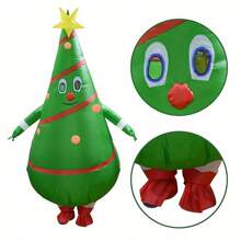 1pc Inflatable Christmas Tree Costume Fancy Party Cosplay Outfit Christmas Inflatable Costume - Red - View 4