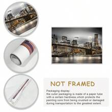 1入城市夜景壁飾畫,帆布藝術,適用於臥室走廊客廳,無框設計,是理想禮物 - 彩色 - 查看 2