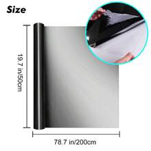 1pc Black Window One Way Mirror Film Heat UV Reflective Privacy Tint Foil For Home Office - Black - View 1