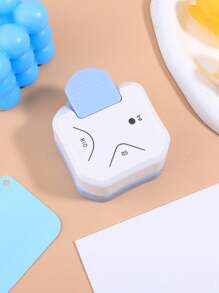 1入藍白色圓角打孔機,3合1多功能打孔機,適用於辦公文具、名片和紙藝 - 藍白色 - 查看 6